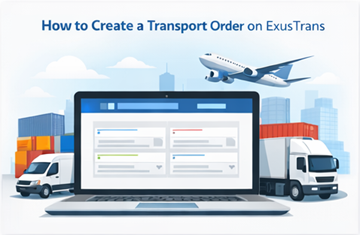Crie uma ordem de transporte na ExusTrans usando a plataforma online de transportes.